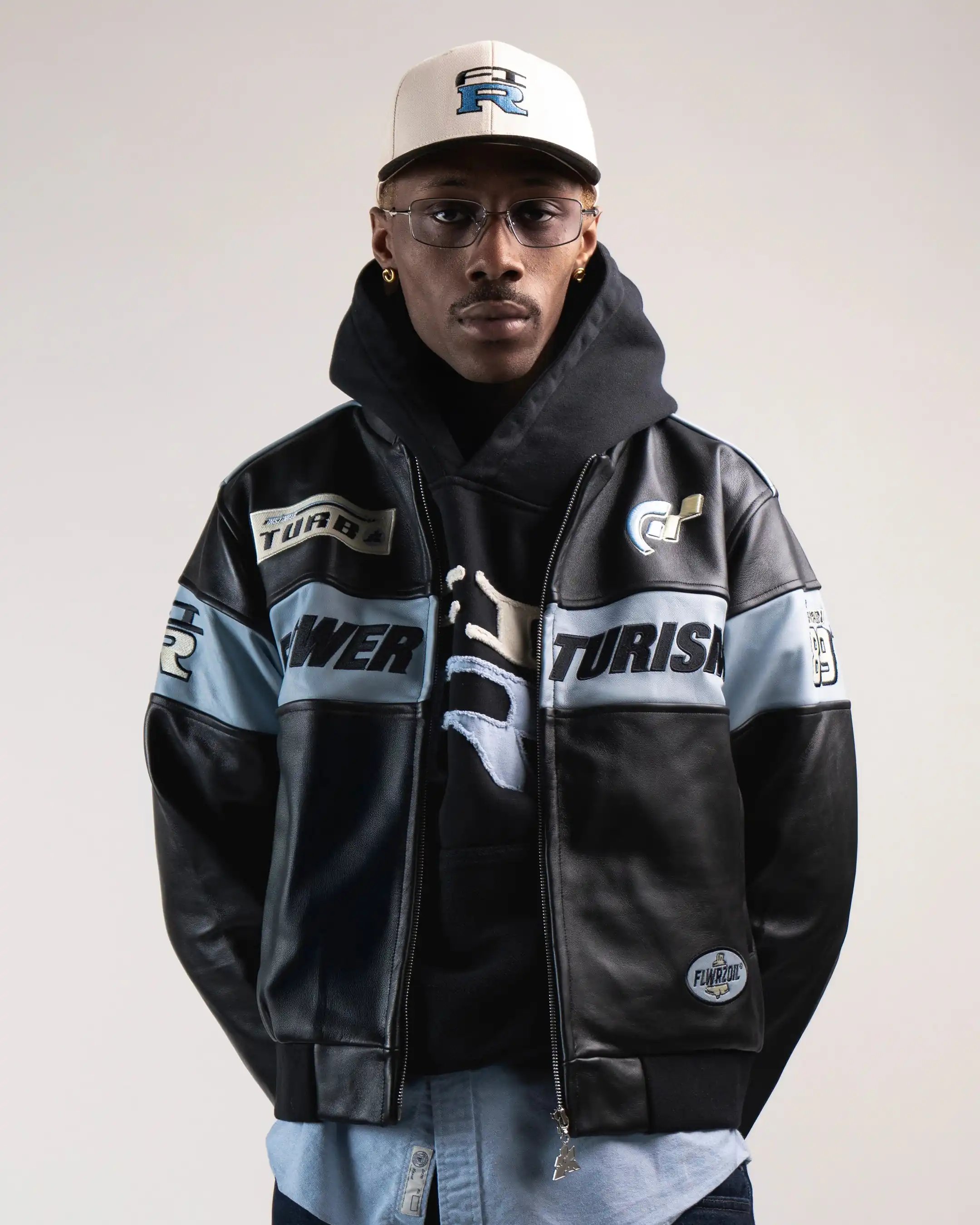 RACING JACKET FLOWER GTR LEATHER BLACK - Image 2